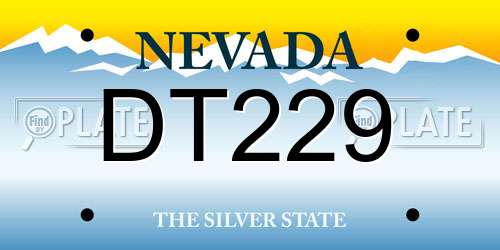DT229 Nevada License Plate