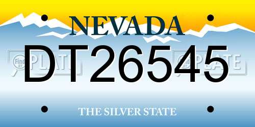 DT26545 Nevada License Plate