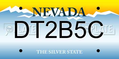 DT2B5C Nevada License Plate