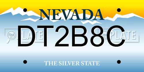 DT2B8C Nevada License Plate