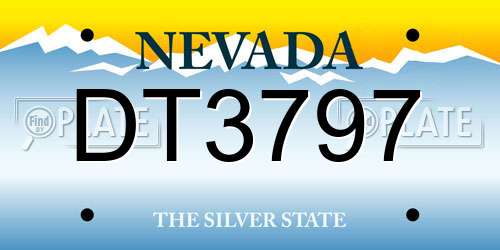 DT3797 Nevada License Plate