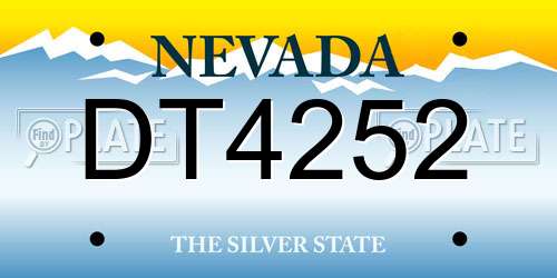 DT4252 Nevada License Plate