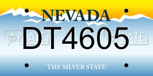 DT4605 Nevada License Plate