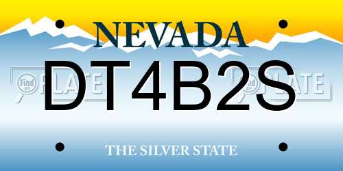 DT4B2S Nevada License Plate