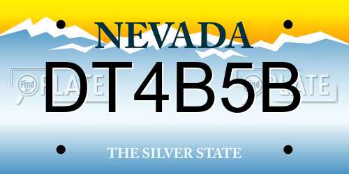 DT4B5B Nevada License Plate