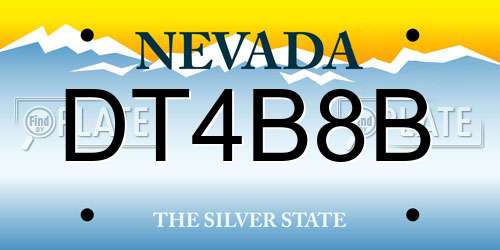 DT4B8B Nevada License Plate