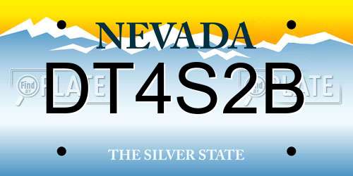 DT4S2B Nevada License Plate