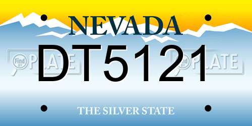 DT5121 Nevada License Plate