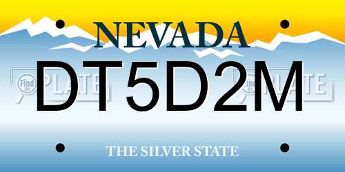DT5D2M Nevada License Plate