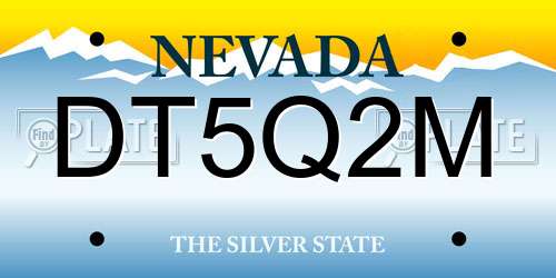 DT5Q2M Nevada License Plate