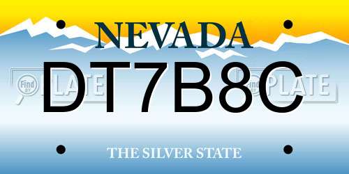 DT7B8C Nevada License Plate