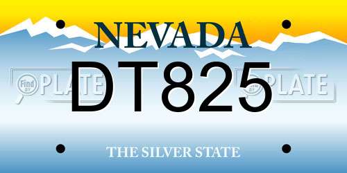 DT825 Nevada License Plate