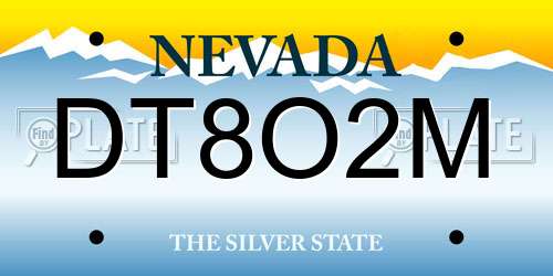 DT8O2M Nevada License Plate