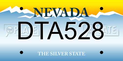 DTA528 Nevada License Plate