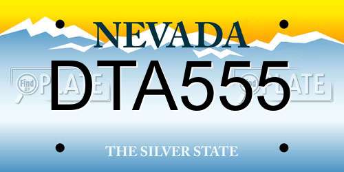 DTA555 Nevada License Plate