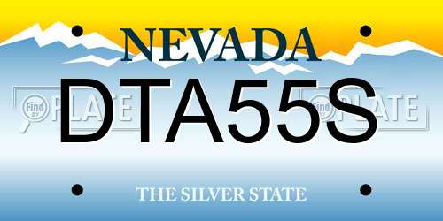 DTA55S Nevada License Plate