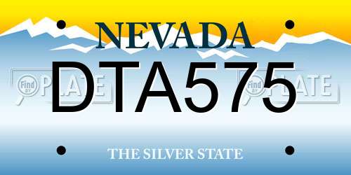 DTA575 Nevada License Plate