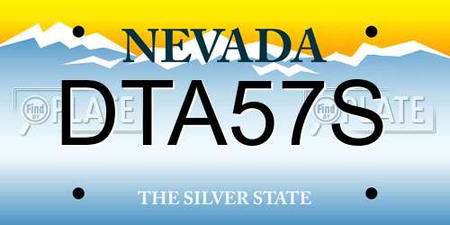 DTA57S Nevada License Plate