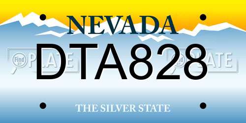 DTA828 Nevada License Plate