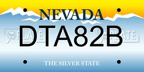 DTA82B Nevada License Plate