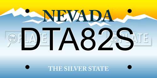 DTA82S Nevada License Plate