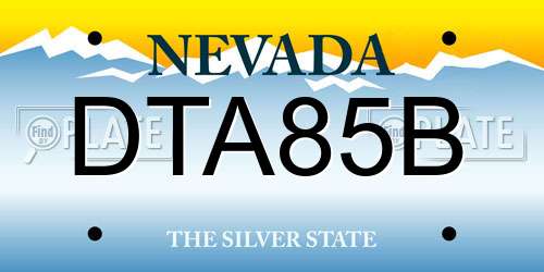 DTA85B Nevada License Plate