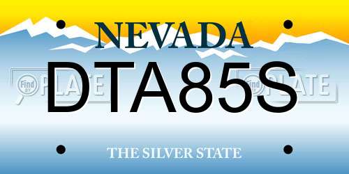 DTA85S Nevada License Plate