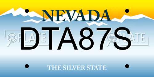 DTA87S Nevada License Plate