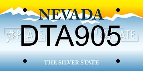DTA905 Nevada License Plate