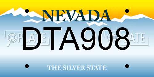 DTA908 Nevada License Plate
