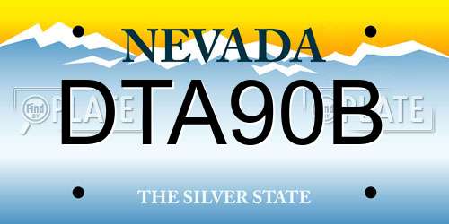 DTA90B Nevada License Plate