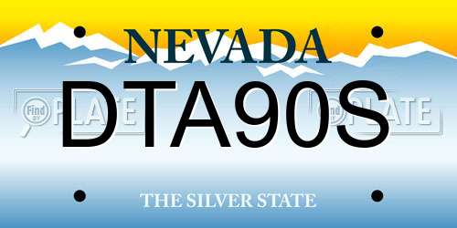DTA90S Nevada License Plate