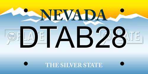DTAB28 Nevada License Plate