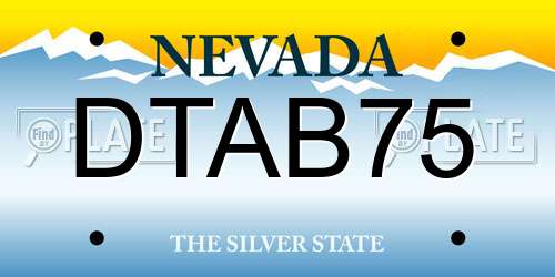 DTAB75 Nevada License Plate