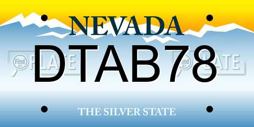 DTAB78 Nevada License Plate
