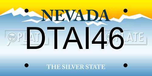 DTAI46 Nevada License Plate