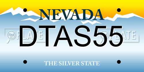 DTAS55 Nevada License Plate