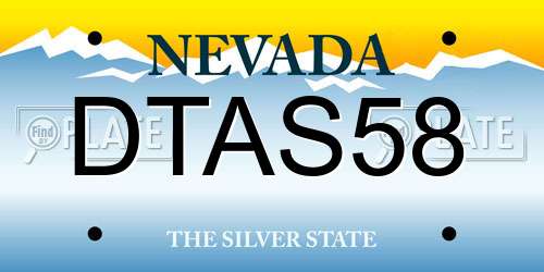 DTAS58 Nevada License Plate