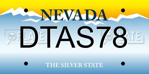 DTAS78 Nevada License Plate