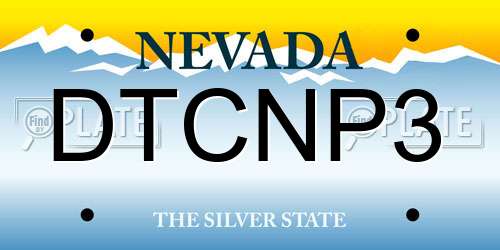 DTCNP3 Nevada License Plate