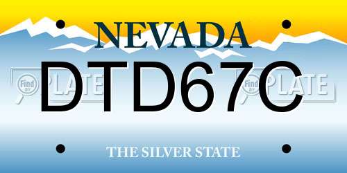 DTD67C Nevada License Plate