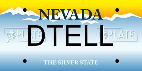 DTELL Nevada License Plate