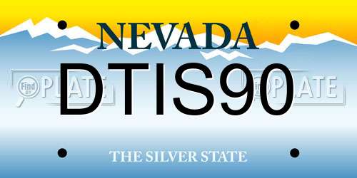 DTIS90 Nevada License Plate