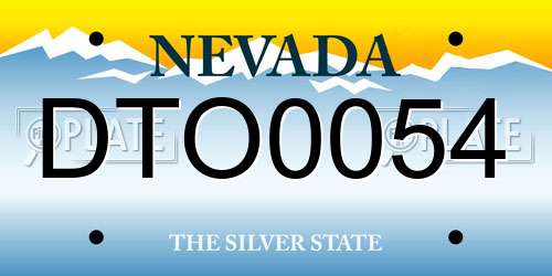 DTO0054 Nevada License Plate