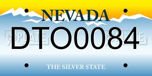 DTO0084 Nevada License Plate
