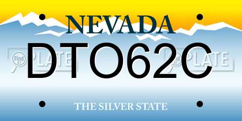 DTO62C Nevada License Plate
