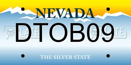 DTOB09 Nevada License Plate