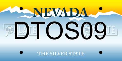 DTOS09 Nevada License Plate