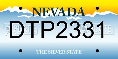 DTP2331 Nevada License Plate
