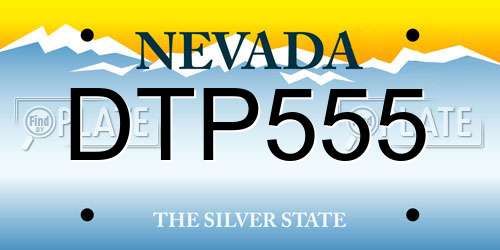 DTP555 Nevada License Plate